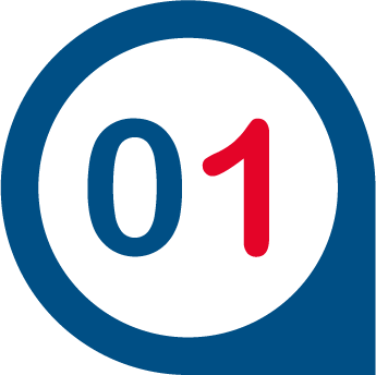 Icon mit Kreis und der Zahl 01